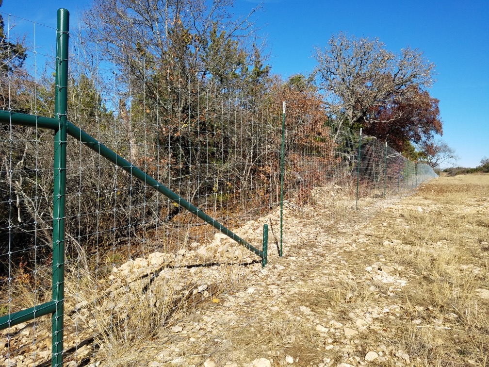 Deer fencing high tensile game fence installed near Brownwood TX